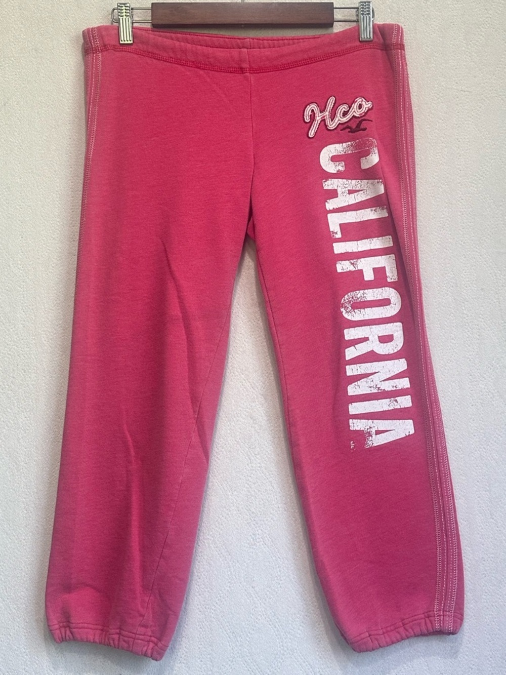 Vintage Hollister Y2K Hot Pink 'California' Logo Sweatpants Sz XS
